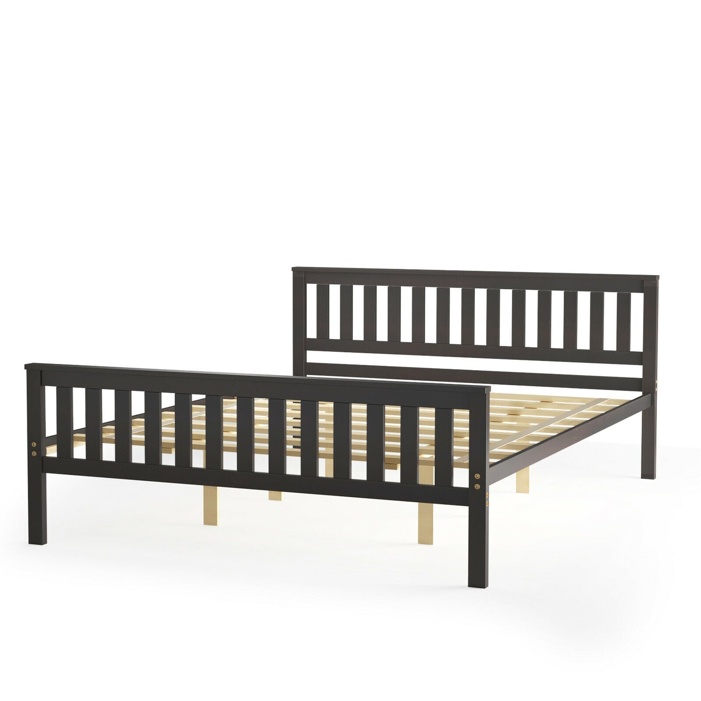 Wood Platform Bed with Headboard - Queen