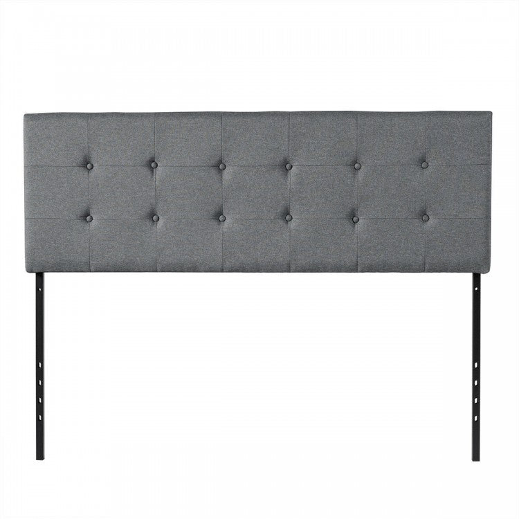 Adjustable Linen Fabric Tufted Headboard for Queen & Full Size Beds