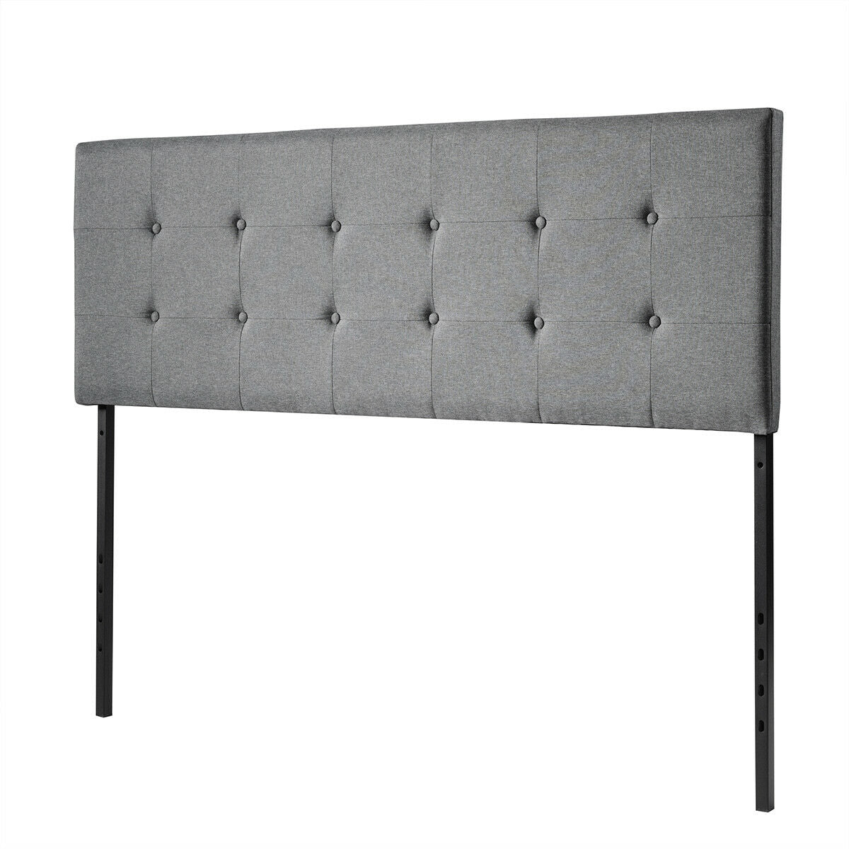 Adjustable Linen Fabric Tufted Headboard for Queen & Full Size Beds