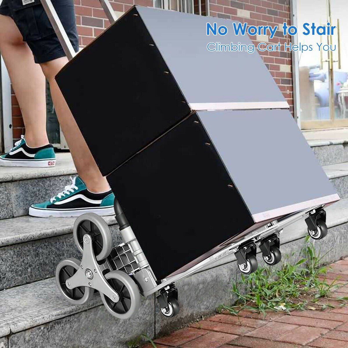 Lightweight Folding Stair Climber Hand Truck with Adjustable Handle for Easy Transport