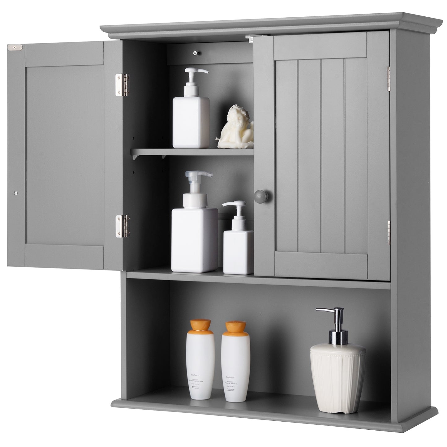 Wall-Mounted Medicine Cabinet with Adjustable Shelves and Storage