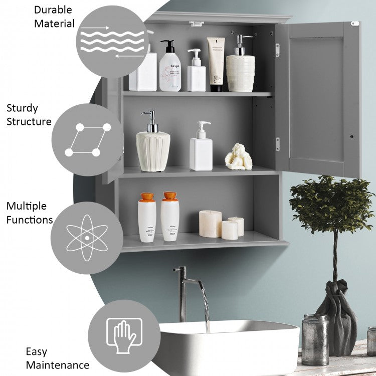 Wall-Mounted Medicine Cabinet with Adjustable Shelves and Storage