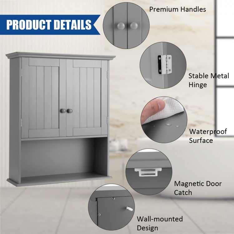 Wall-Mounted Medicine Cabinet with Adjustable Shelves and Storage