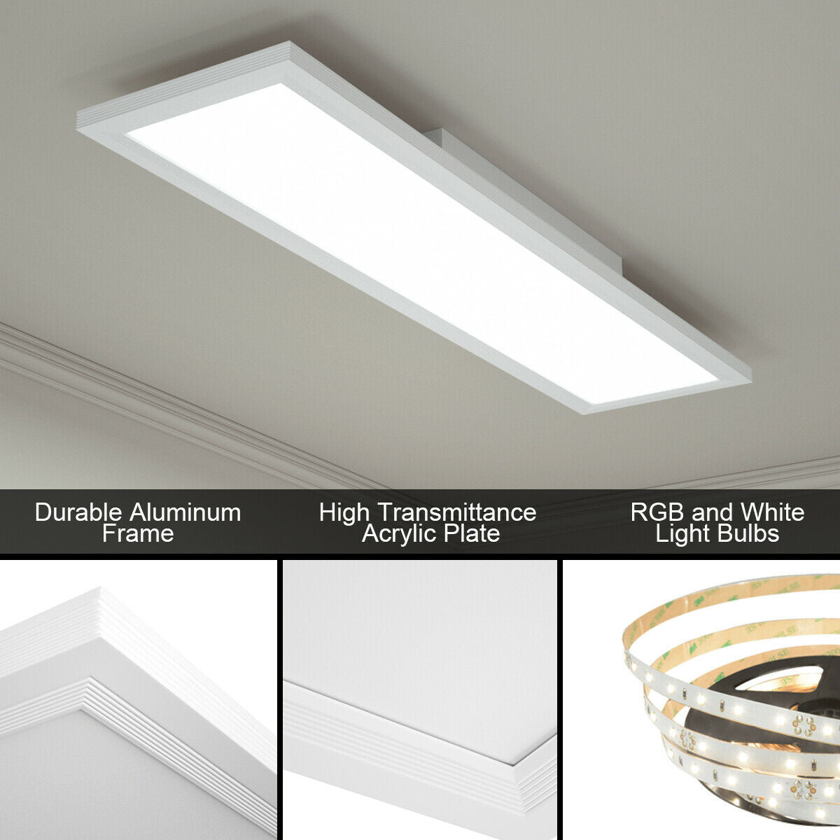 18W RGB LED Ceiling Light with Adjustable Brightness & Remote Control