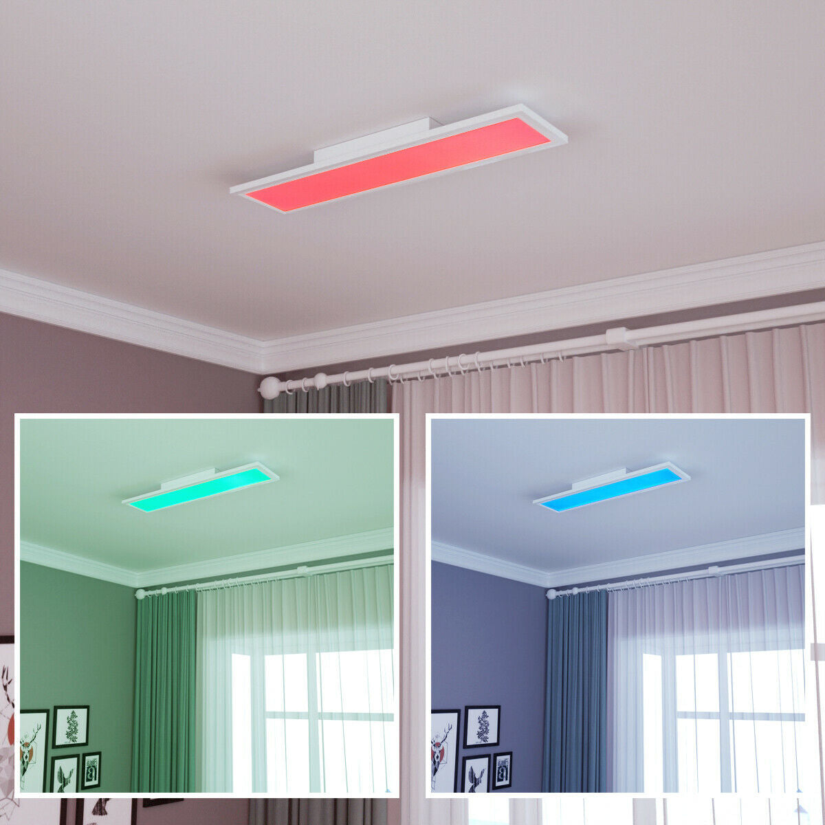 18W RGB LED Ceiling Light with Adjustable Brightness & Remote Control