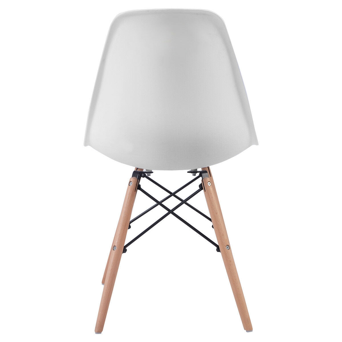 Mid-Century Modern Dining Chairs with Wooden Legs White, Set of 2