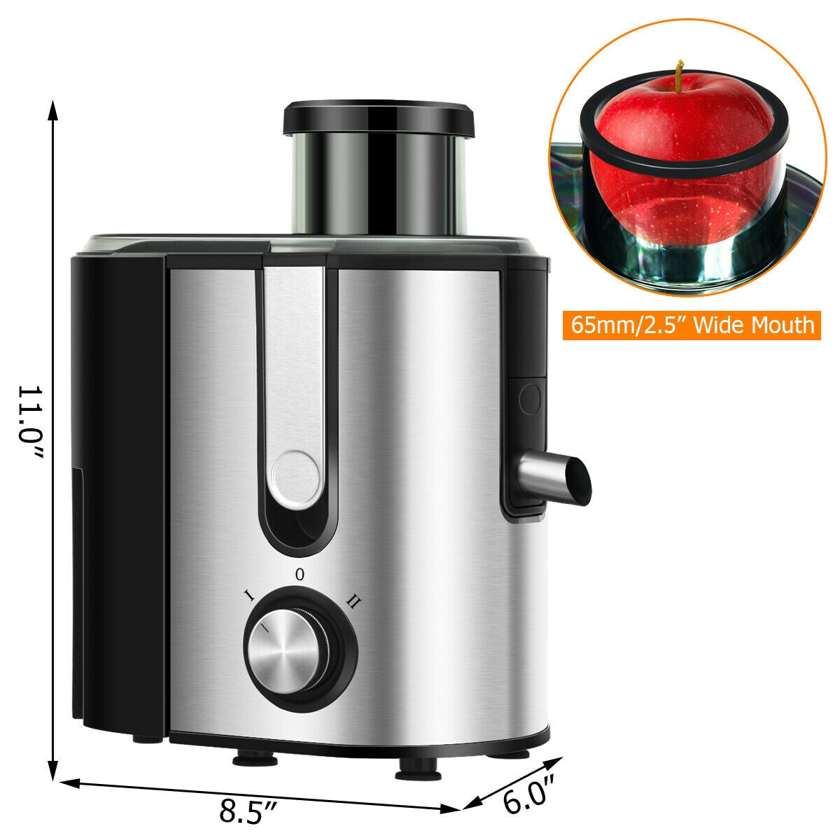 Dual Speed Centrifugal Juicer Extractor with Wide Feed Chute & Safety Features