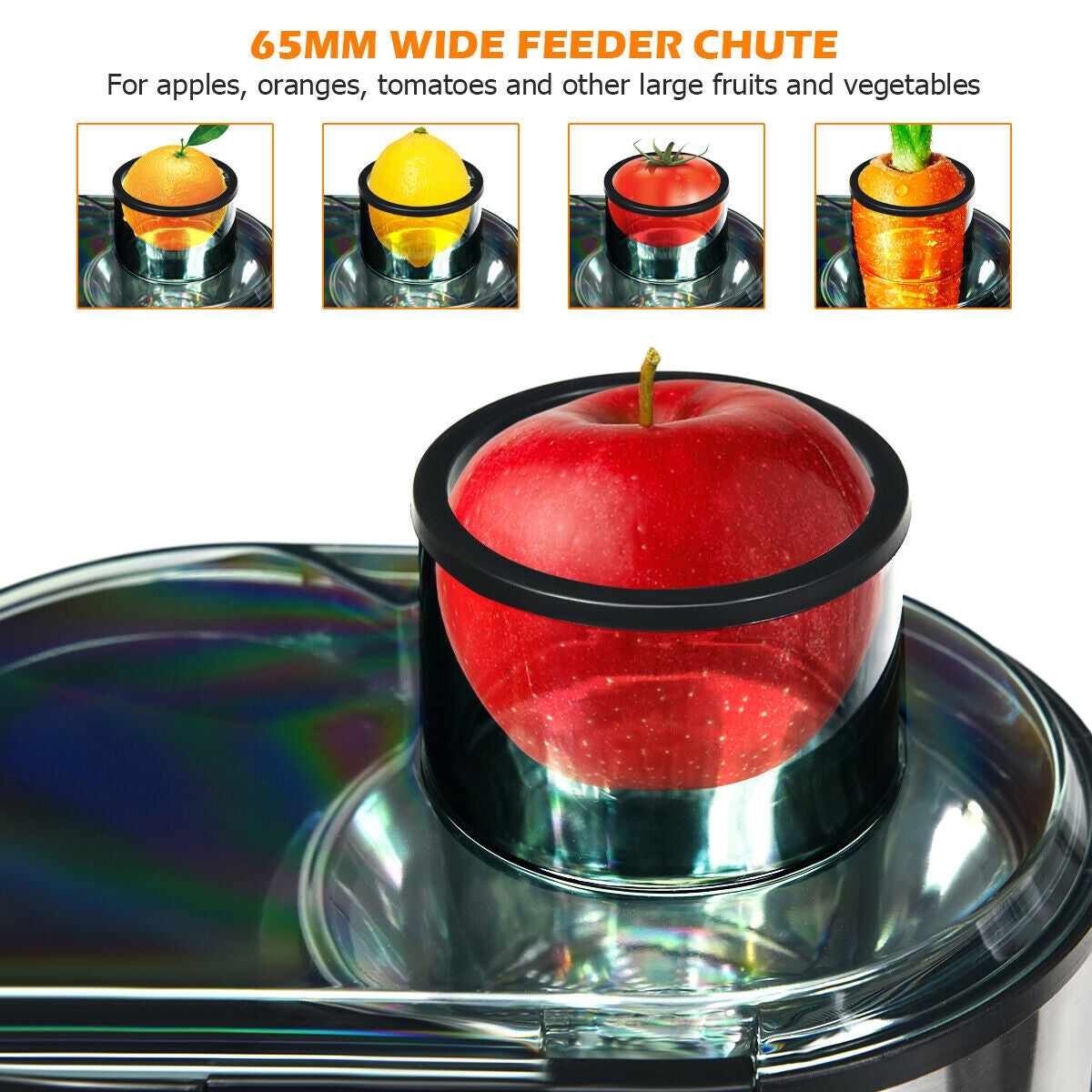 Dual Speed Centrifugal Juicer Extractor with Wide Feed Chute & Safety Features