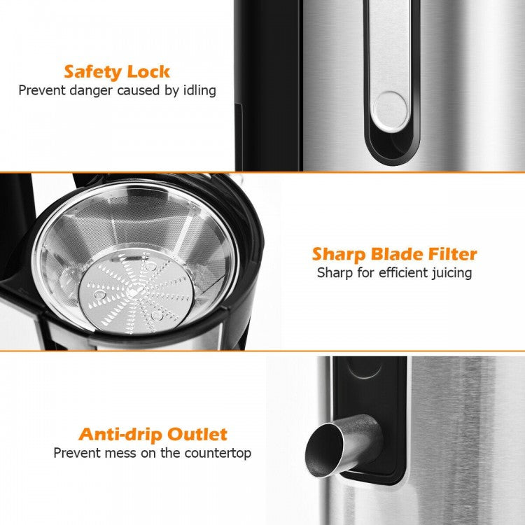 Dual Speed Centrifugal Juicer Extractor with Wide Feed Chute & Safety Features