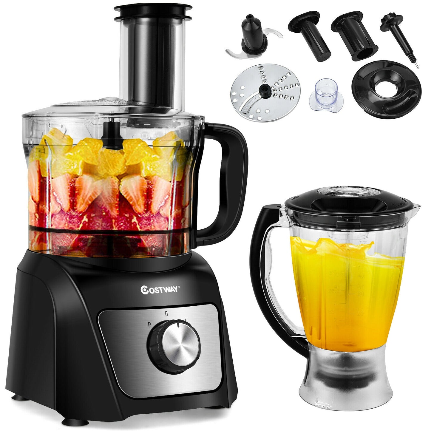 500W Multifunctional Food Processor with 3 Blades & 2 Speed Control