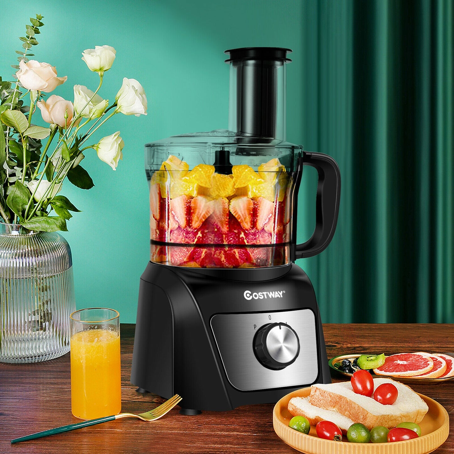 500W Multifunctional Food Processor with 3 Blades & 2 Speed Control