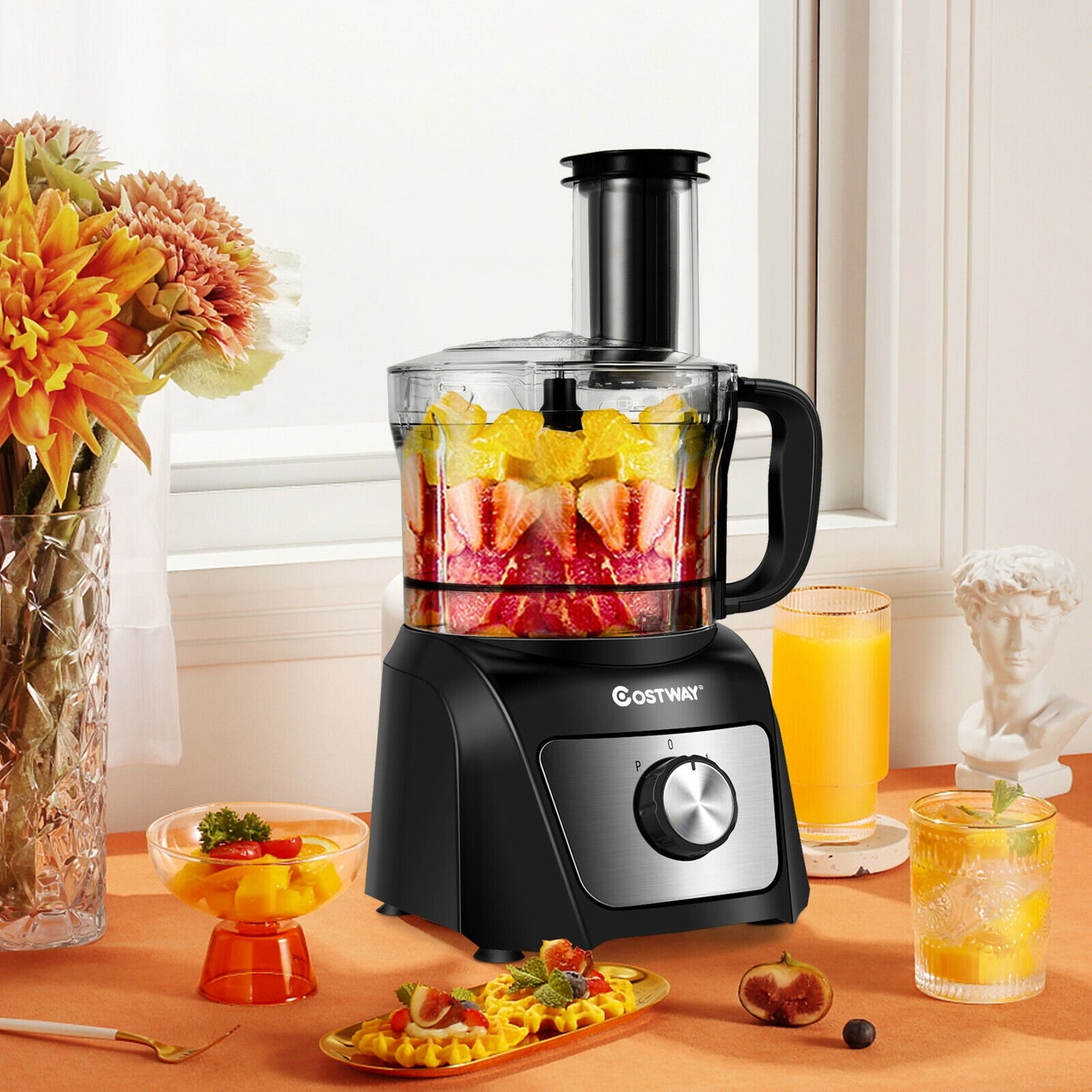 500W Multifunctional Food Processor with 3 Blades & 2 Speed Control