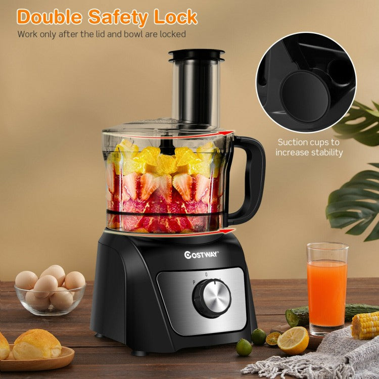 500W Multifunctional Food Processor with 3 Blades & 2 Speed Control