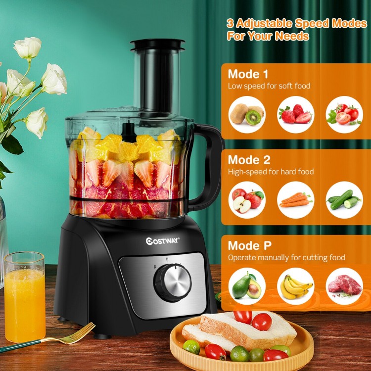 500W Multifunctional Food Processor with 3 Blades & 2 Speed Control