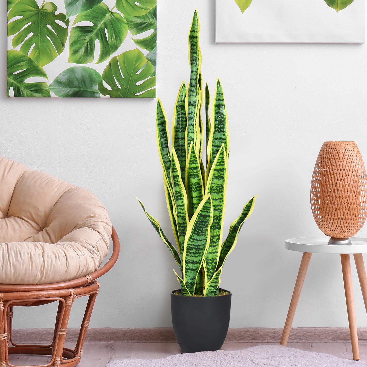 35.5 Inch Lifelike Artificial Snake Plant for Indoor & Outdoor Décor
