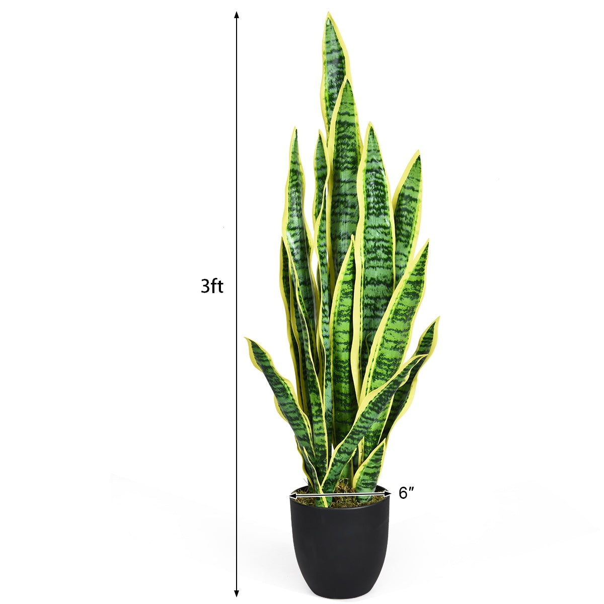 35.5 Inch Lifelike Artificial Snake Plant for Indoor & Outdoor Décor
