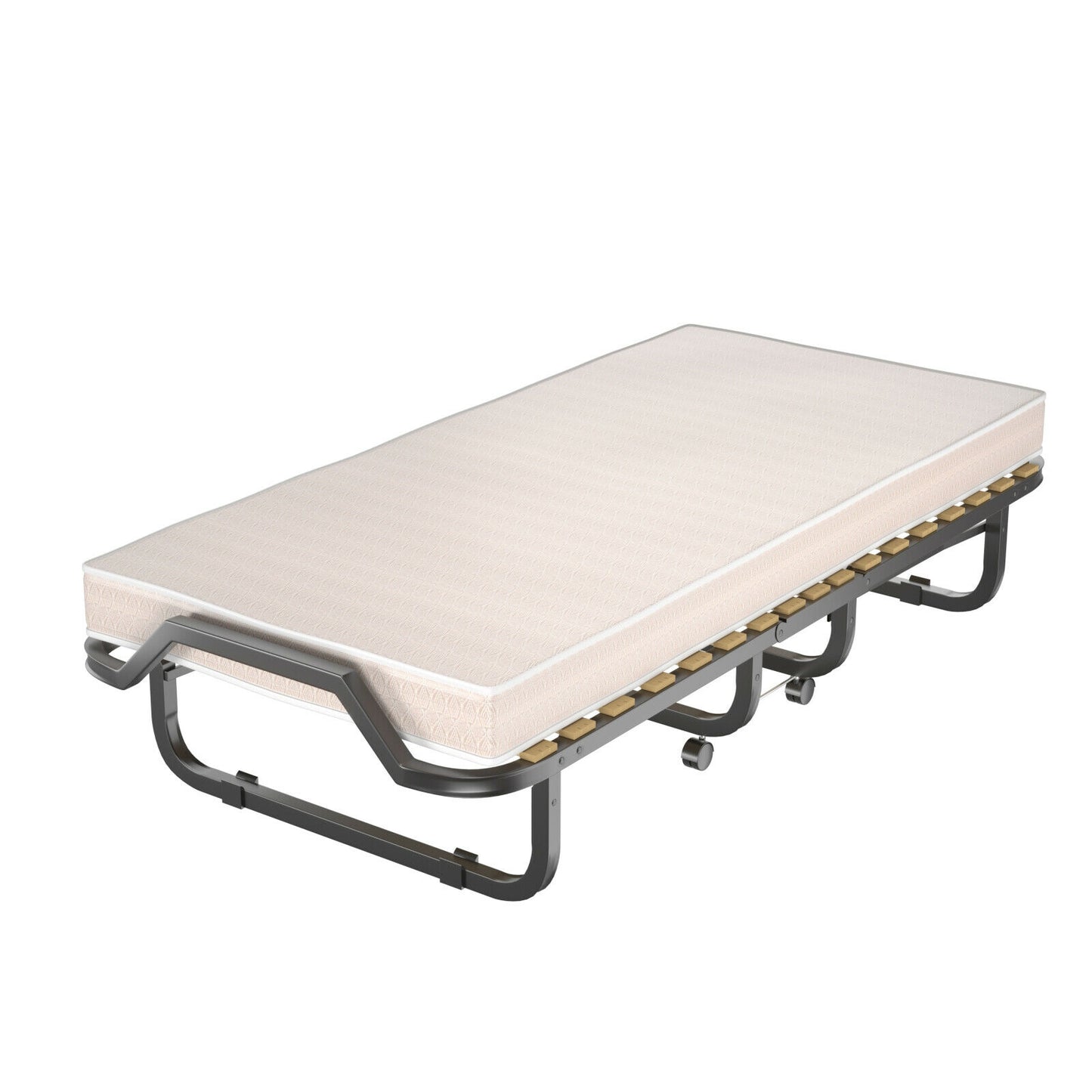 79 x 36 Inch Folding Rollaway Bed with 4" Memory Foam Mattress for Ultimate Comfort