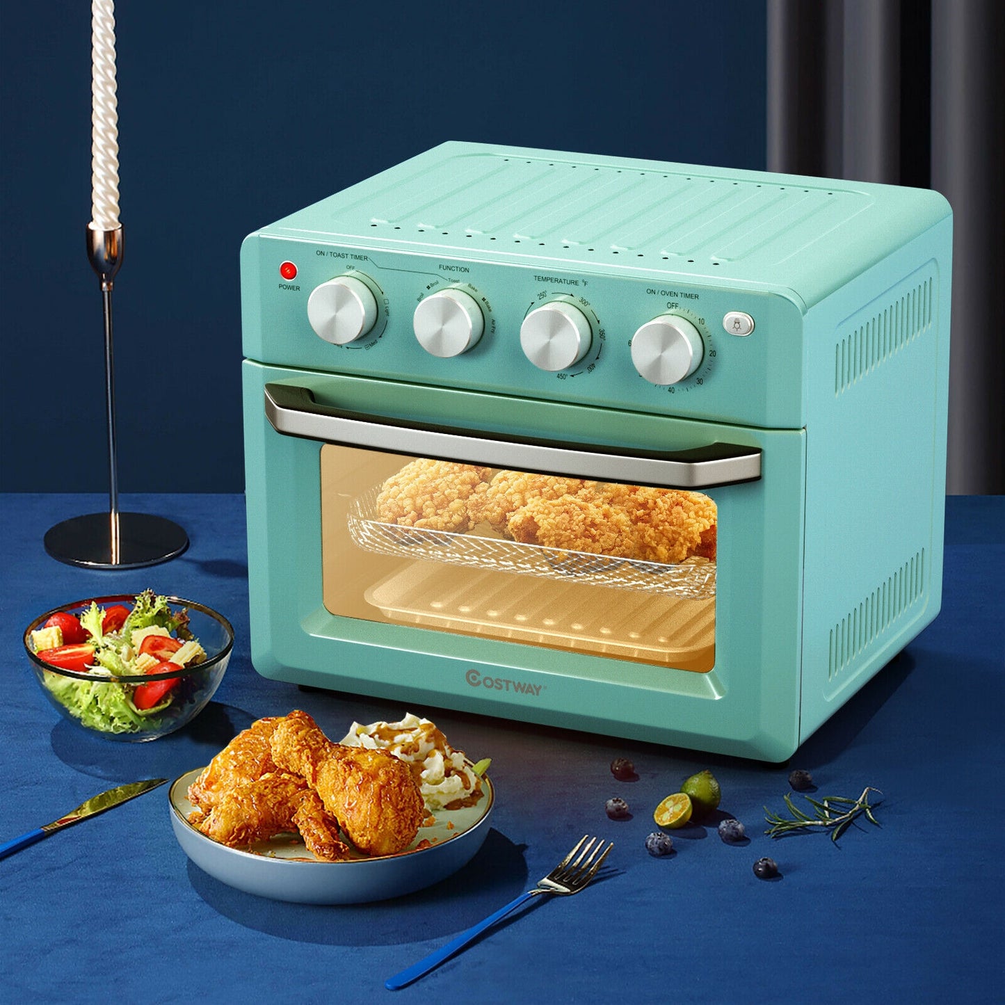 7-in-1 19 Qt Air Fryer Toaster Oven with 5 Accessories