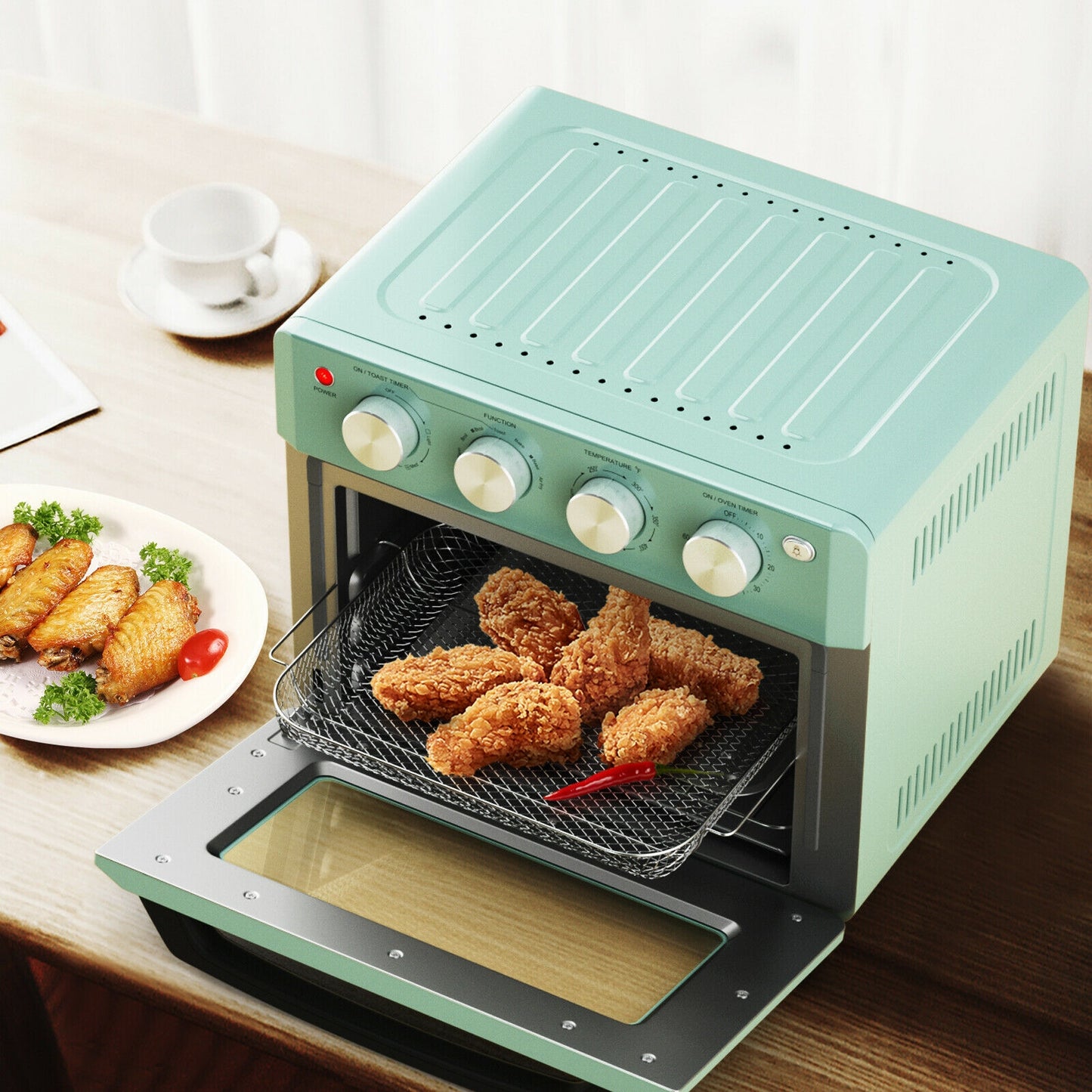 7-in-1 19 Qt Air Fryer Toaster Oven with 5 Accessories