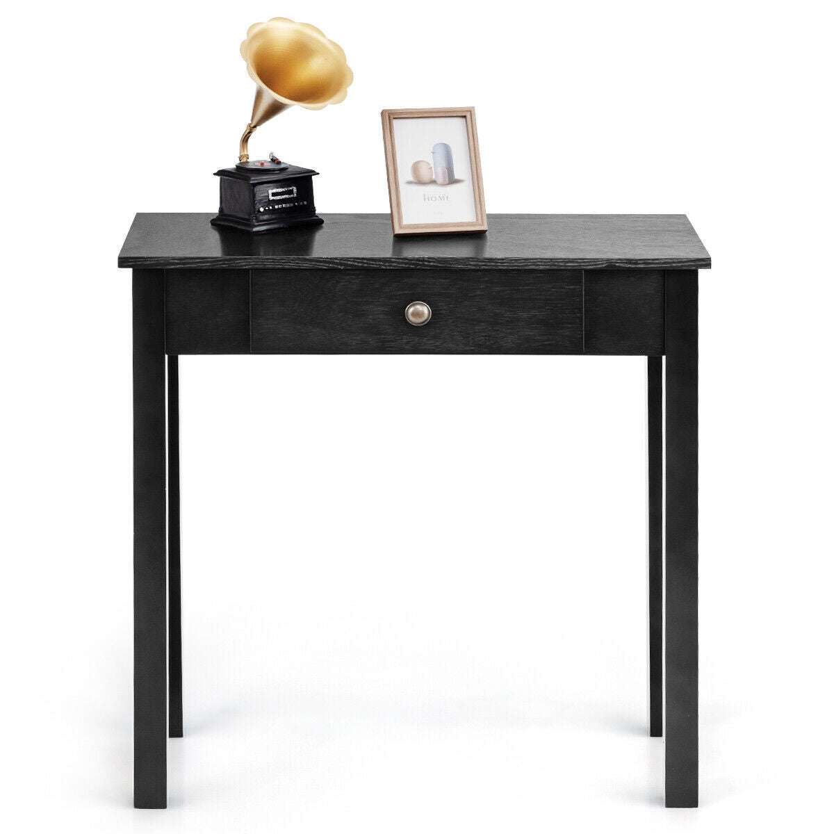 Modern Accent Console Table with Drawer for Living Room or Hallway - Black