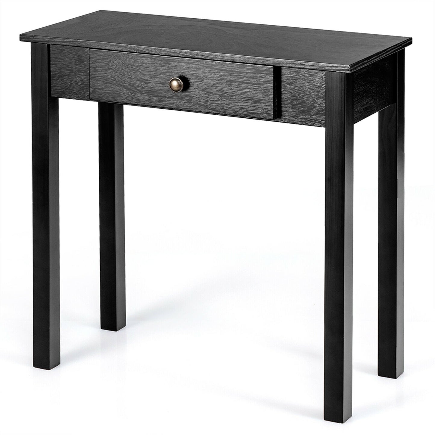 Modern Accent Console Table with Drawer for Living Room or Hallway - Black