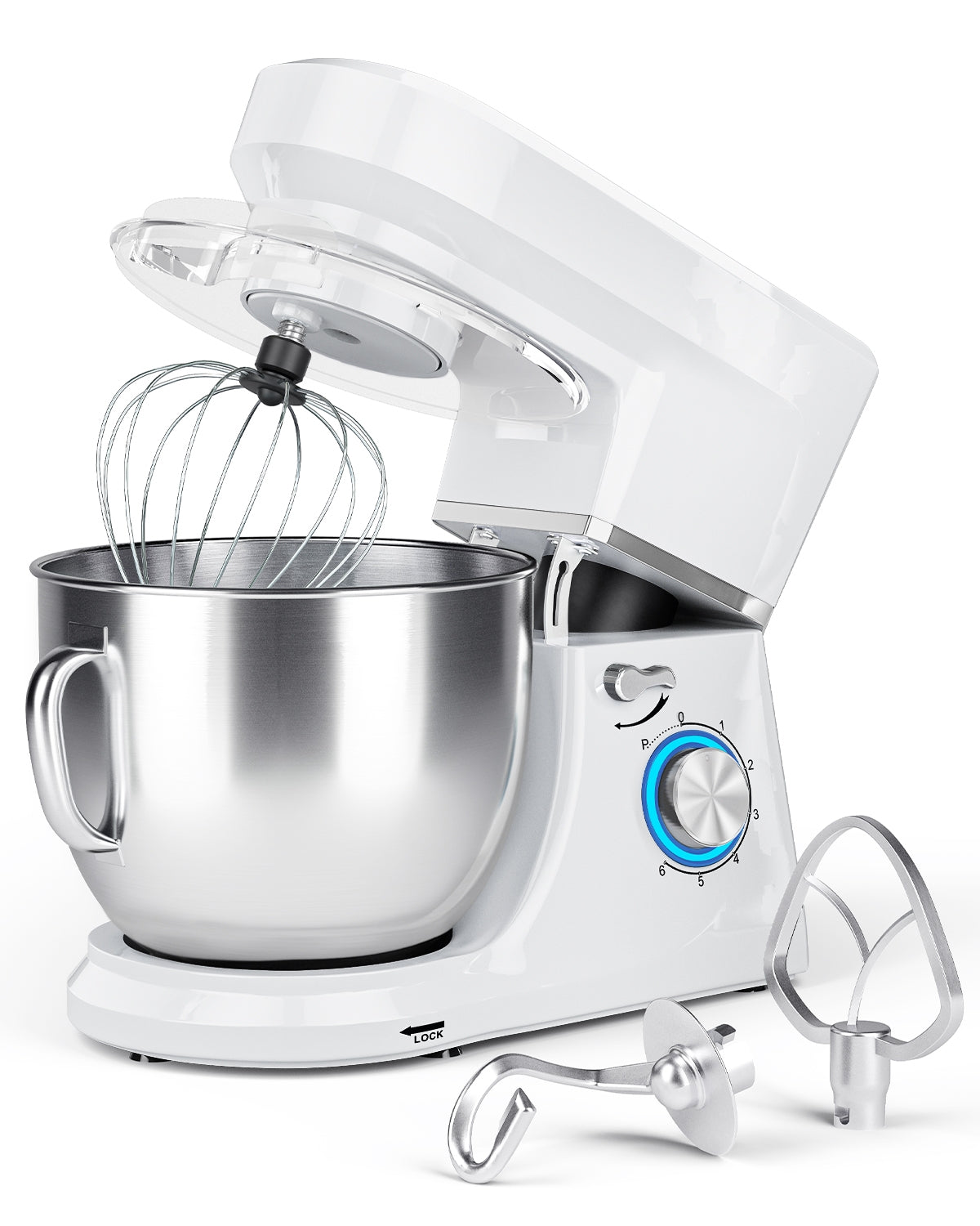 7.5QT Tilt-Head Stand Mixer with 660W Motor & 3 Attachments