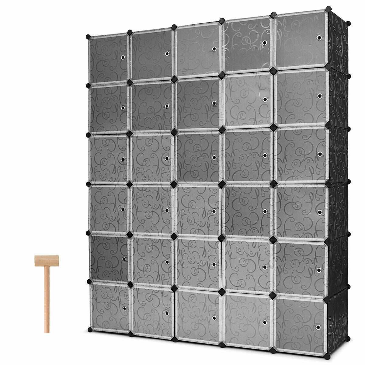 30-Cube Modular Wardrobe Closet with Doors