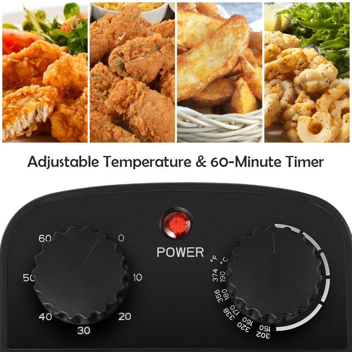 3.2 Quart Stainless Steel Electric Deep Fryer with Adjustable Timer for Perfect Frying