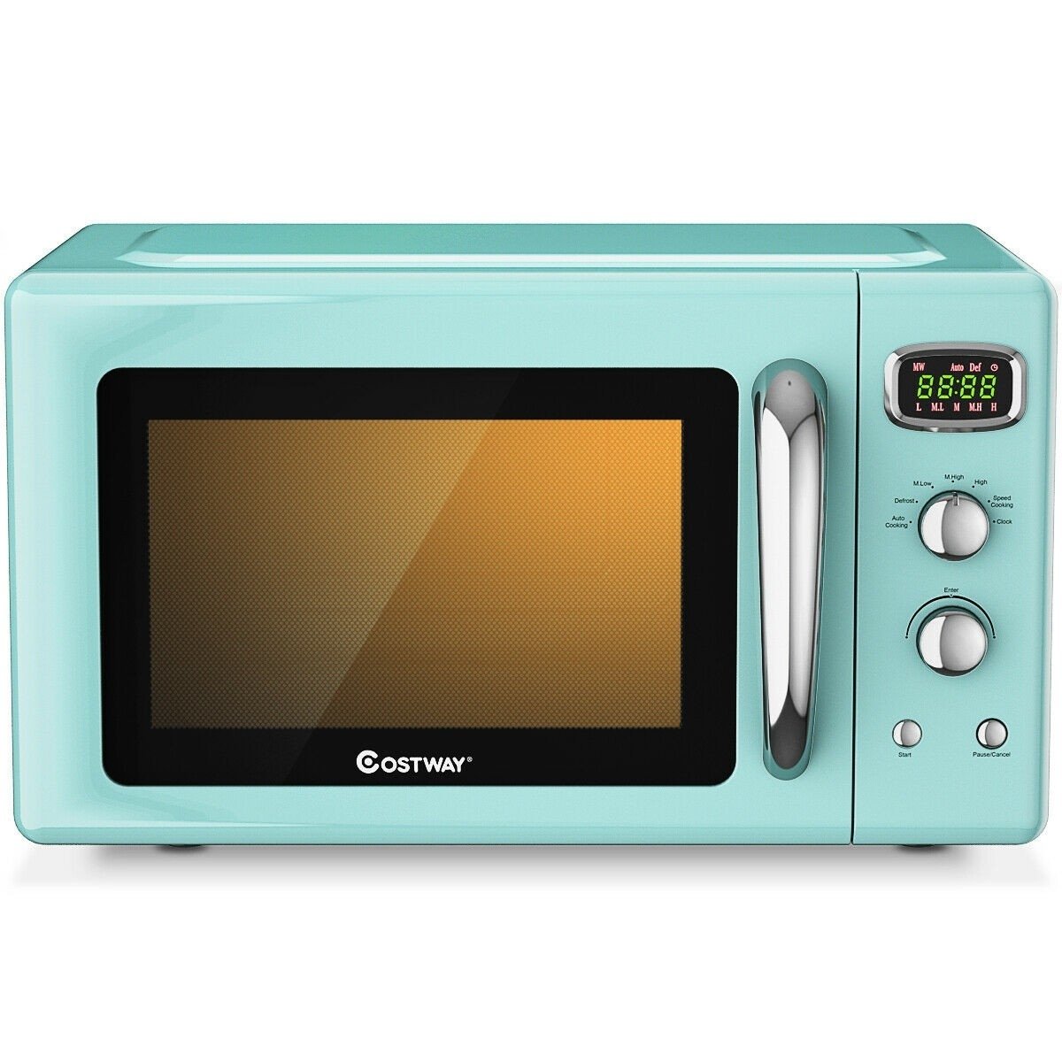 Retro 0.9 Cu.ft Compact Microwave Oven for Countertop