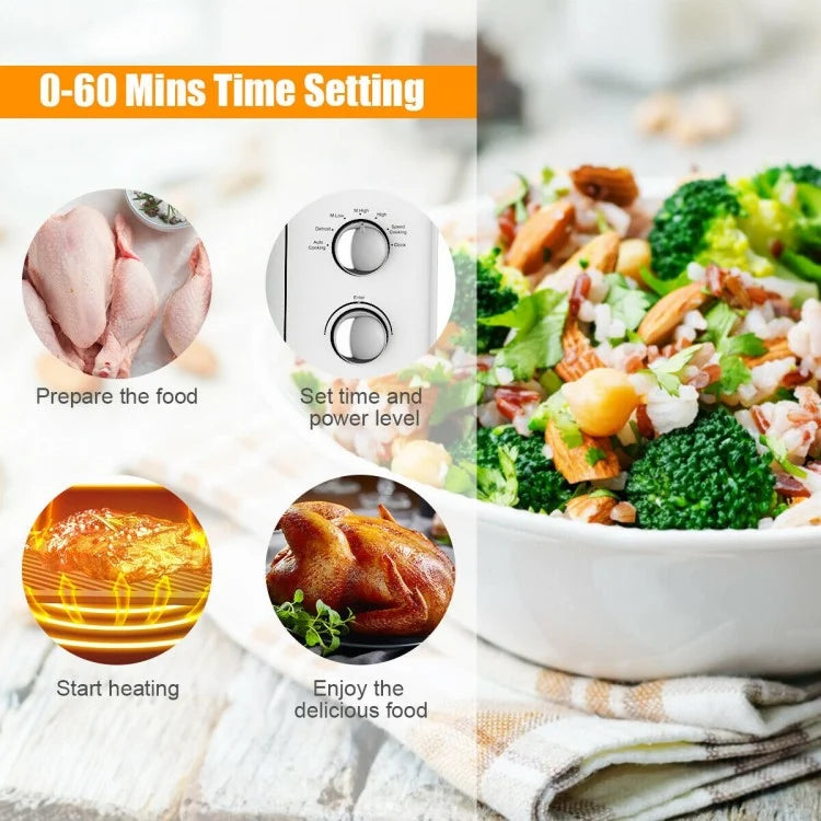 Retro 0.9 Cu.ft Compact Microwave Oven for Countertop