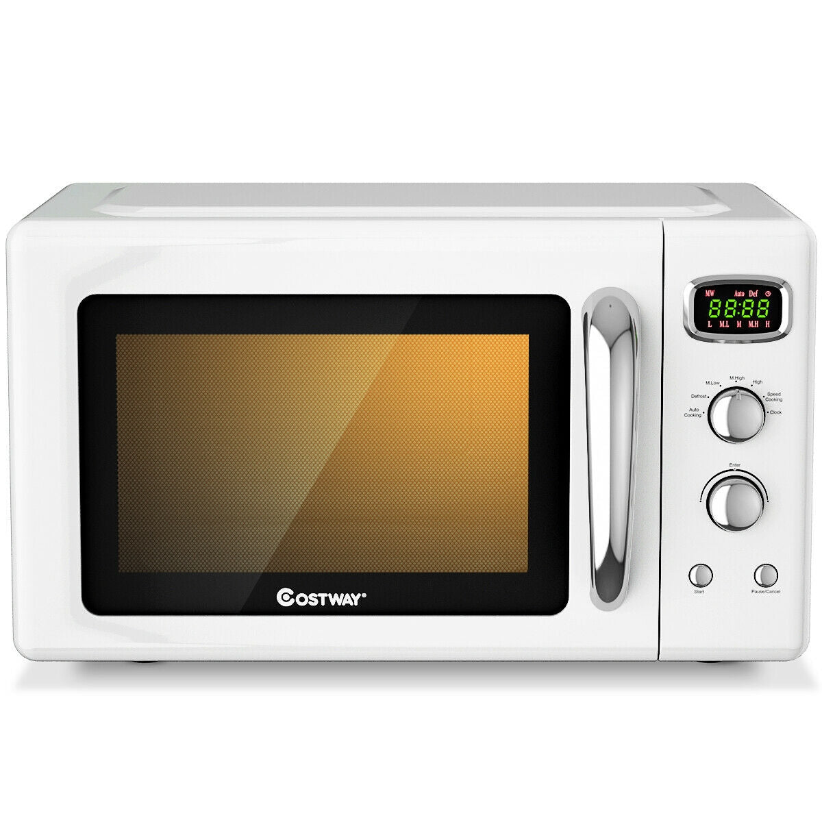 Retro 0.9 Cu.ft Compact Microwave Oven for Countertop