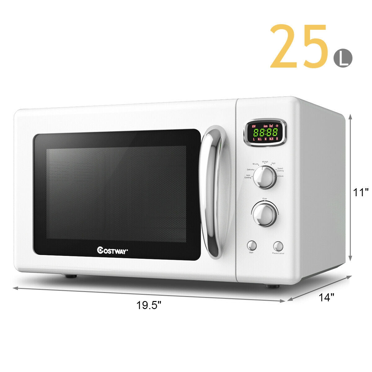 Retro 0.9 Cu.ft Compact Microwave Oven for Countertop