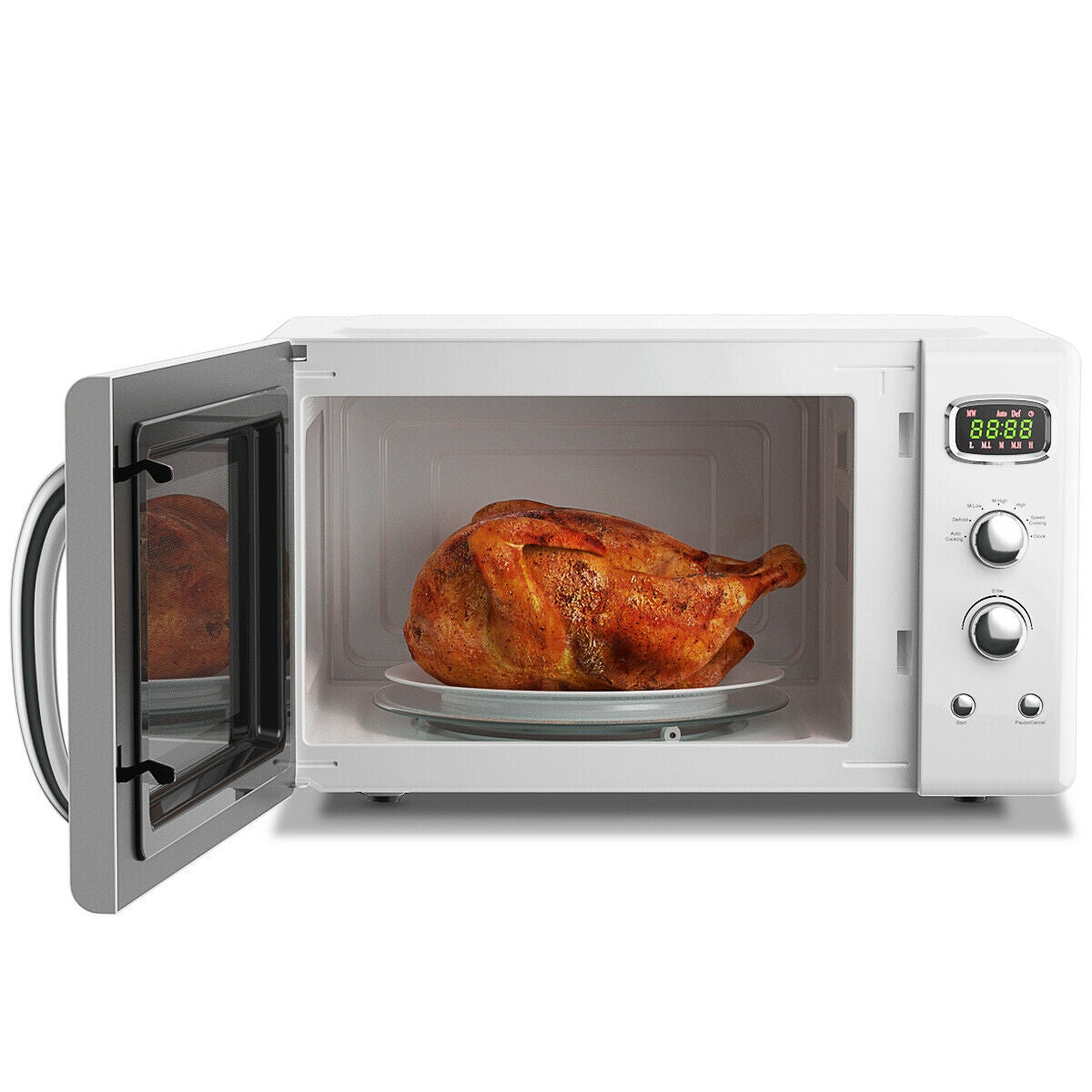 Retro 0.9 Cu.ft Compact Microwave Oven for Countertop