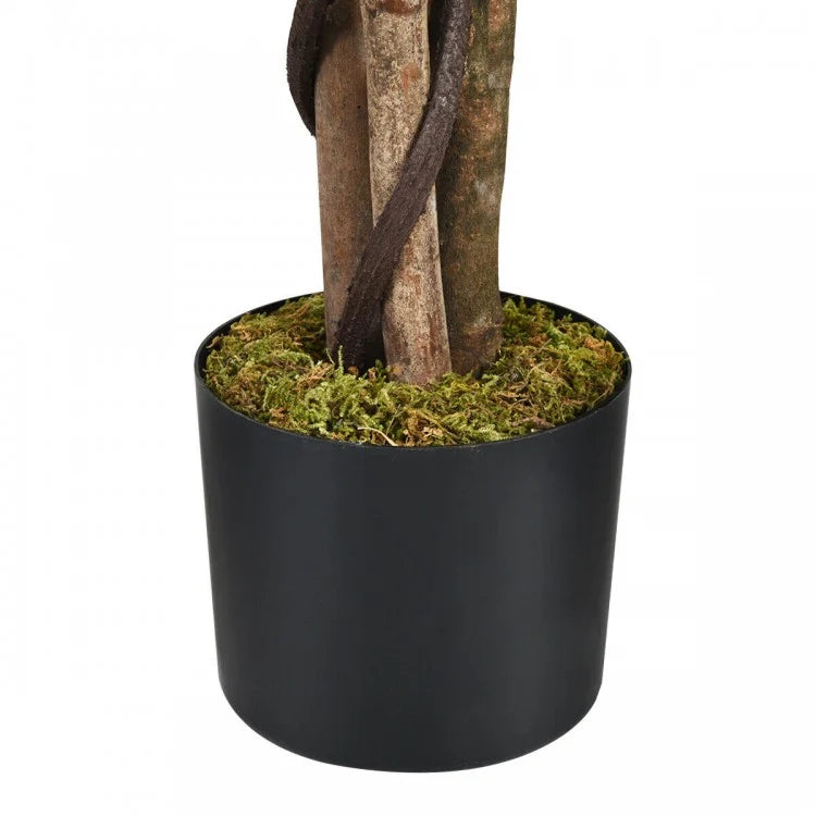 4 Foot Realistic Artificial Ficus Tree with Sturdy Trunks for Indoor & Outdoor Décor