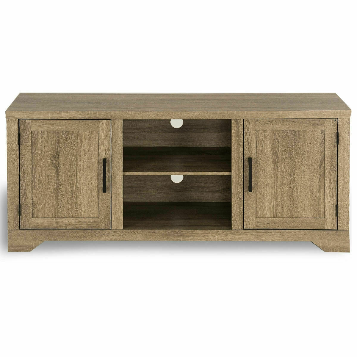 Rustic Farmhouse TV Stand for 60 Inch TVs with Storage Cabinets and Adjustable Shelves