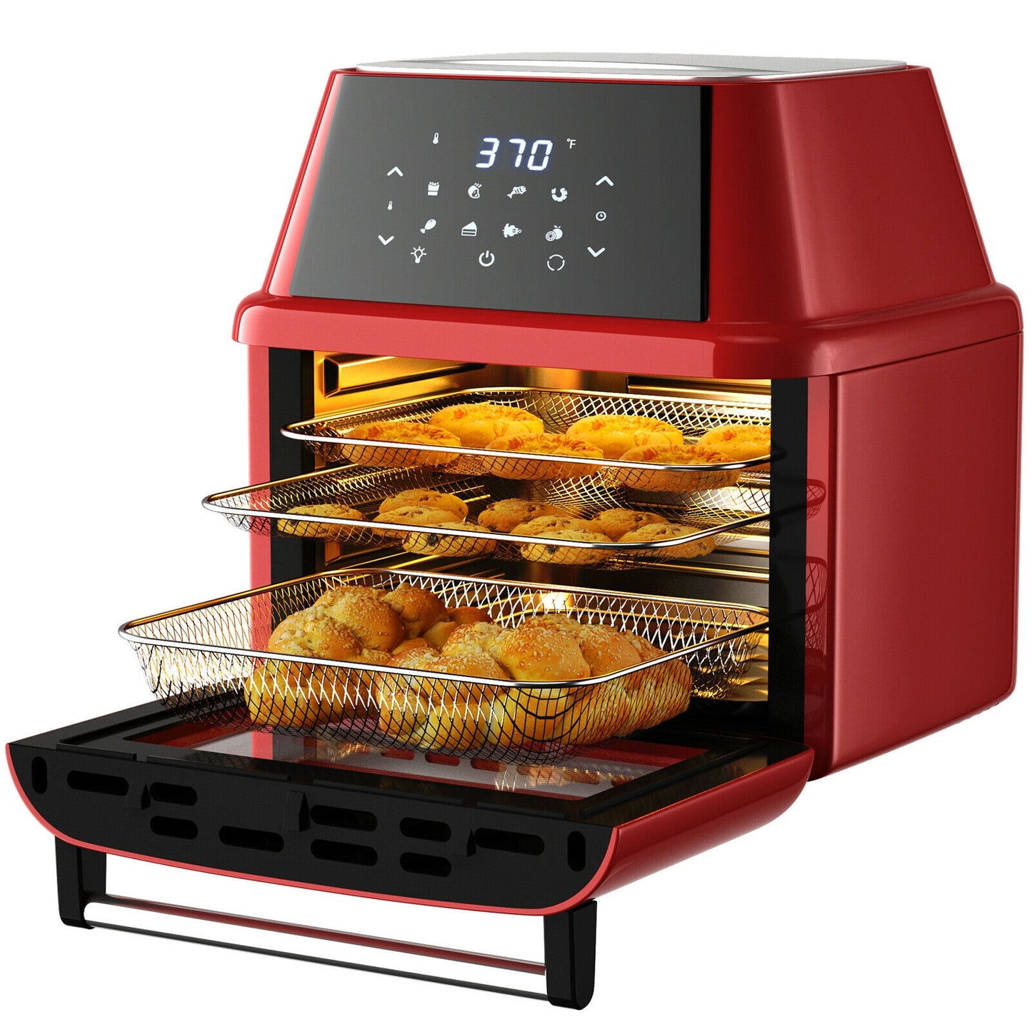 19 Qt 8-in-1 Air Fryer Oven with Rotisserie & Dehydrator - 1800W Versatile Cooking Power