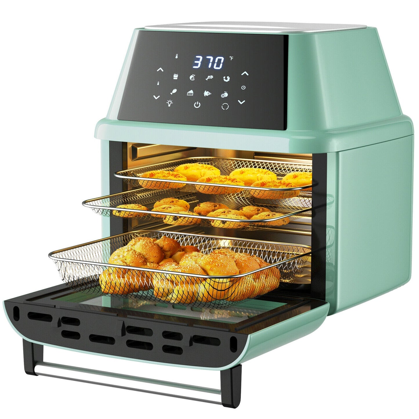 19 Qt 8-in-1 Air Fryer Oven with Rotisserie & Dehydrator - 1800W Versatile Cooking Power