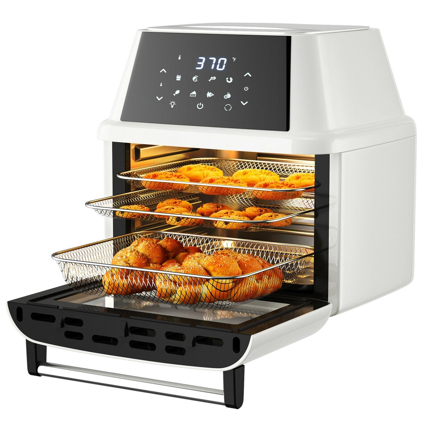 19 Qt 8-in-1 Air Fryer Oven with Rotisserie & Dehydrator - 1800W Versatile Cooking Power