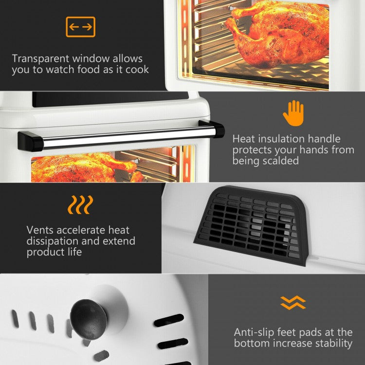 19 Qt 8-in-1 Air Fryer Oven with Rotisserie & Dehydrator - 1800W Versatile Cooking Power