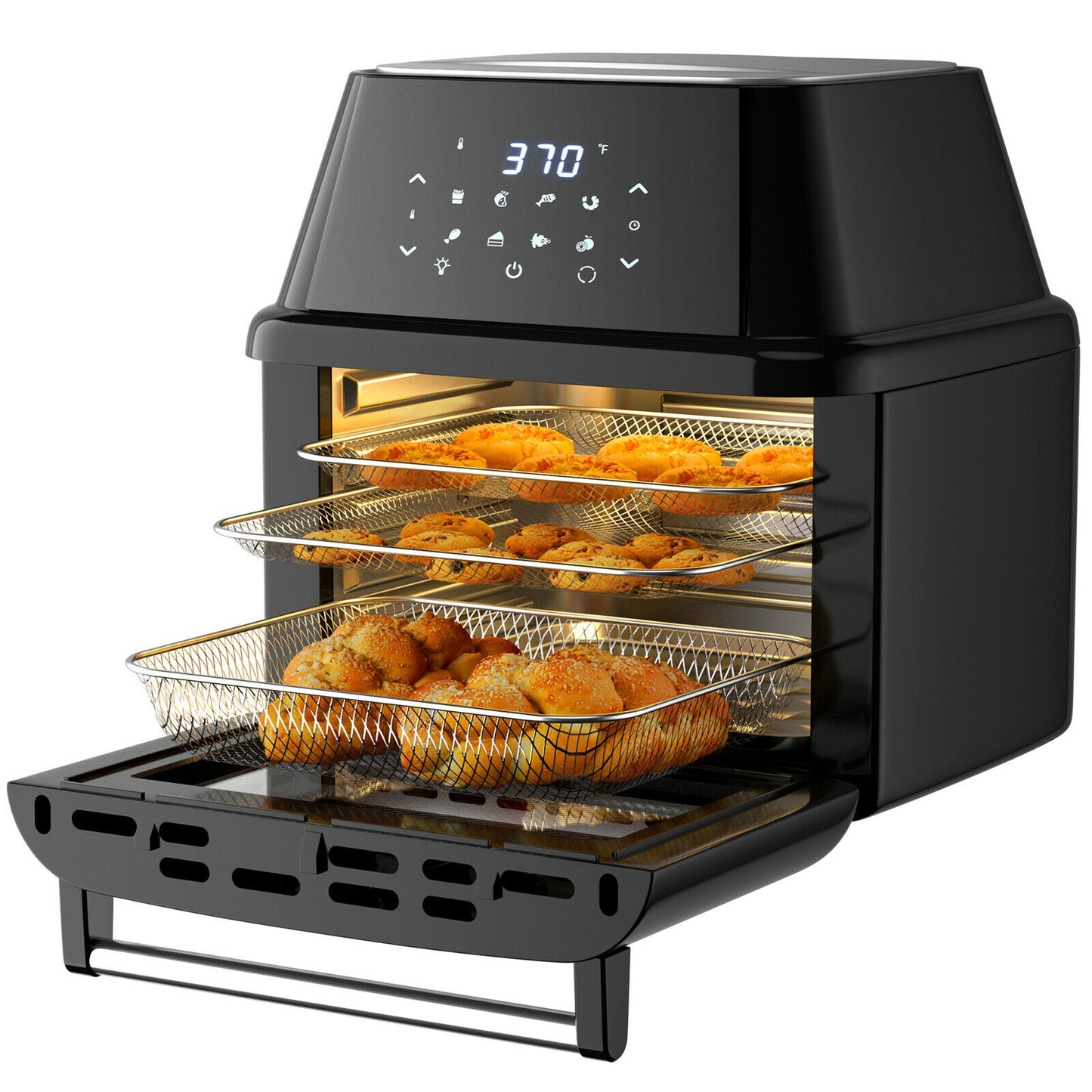 19 Qt 8-in-1 Air Fryer Oven with Rotisserie & Dehydrator - 1800W Versatile Cooking Power