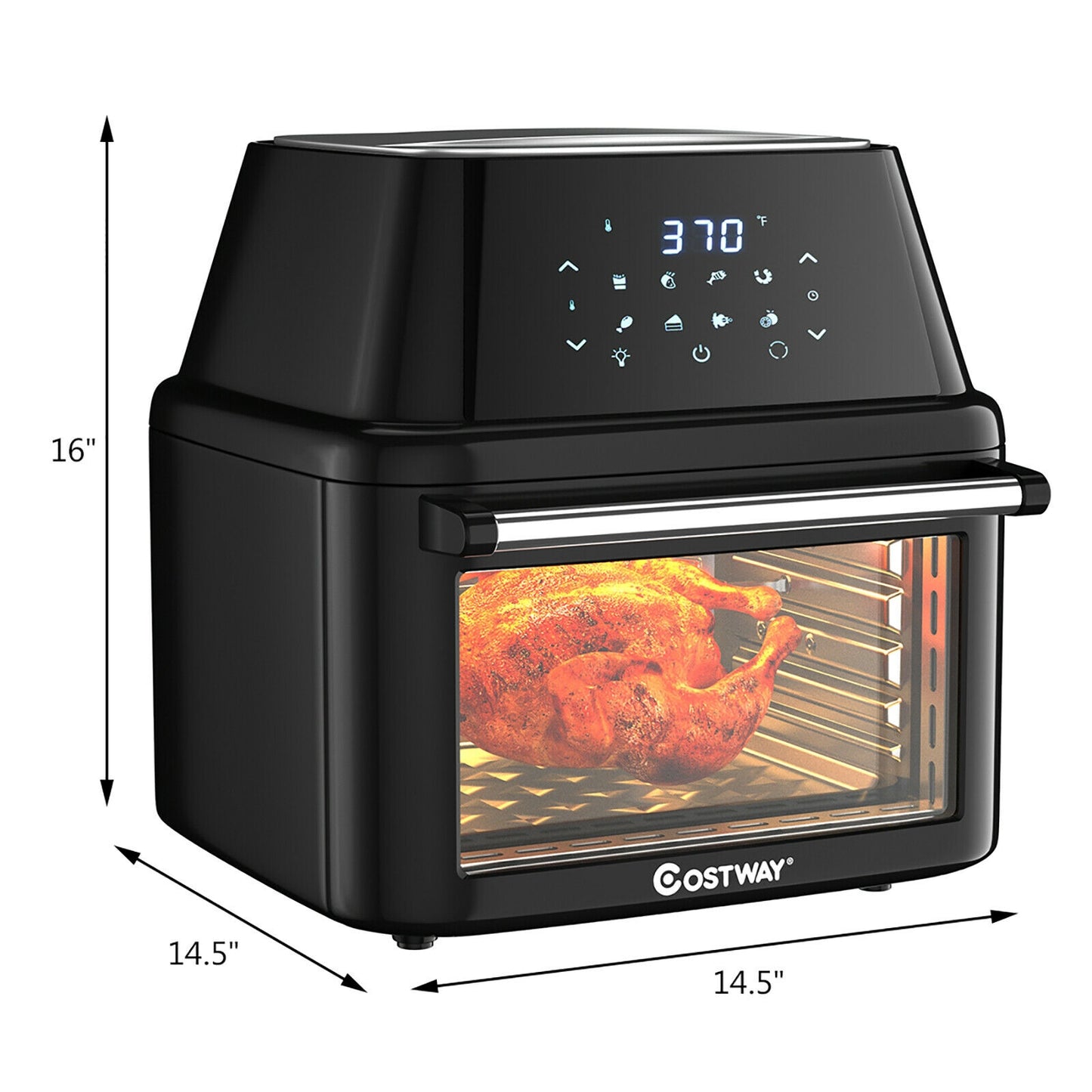 19 Qt 8-in-1 Air Fryer Oven with Rotisserie & Dehydrator - 1800W Versatile Cooking Power
