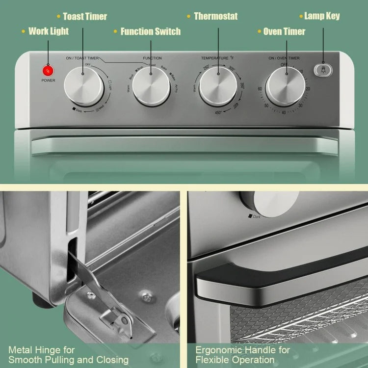 7-in-1 19 Qt Air Fryer Toaster Oven with 5 Accessories