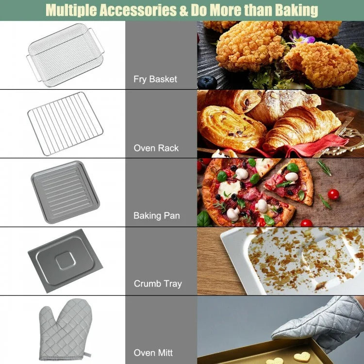 7-in-1 19 Qt Air Fryer Toaster Oven with 5 Accessories