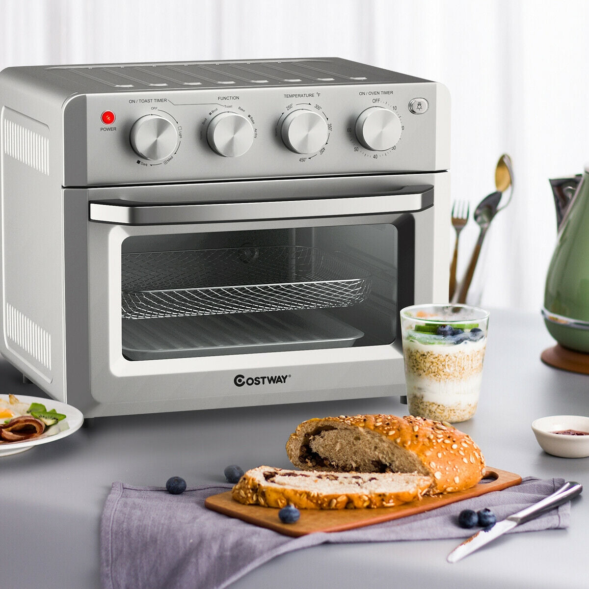 7-in-1 19 Qt Air Fryer Toaster Oven with 5 Accessories