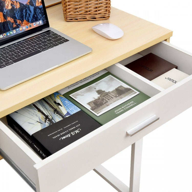 Vanity Table with Flip-Top Mirror, Storage Drawers, and Writing Desk Function