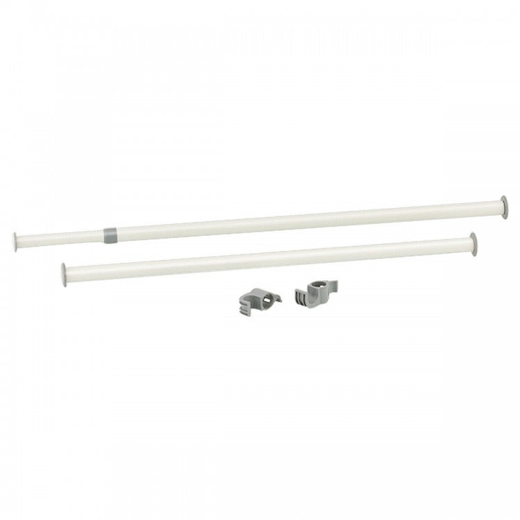 Adjustable 2-Tier Telescopic Garment Rack with Shoe Storage & Shelf – Multi-Functional Clothes Organizer