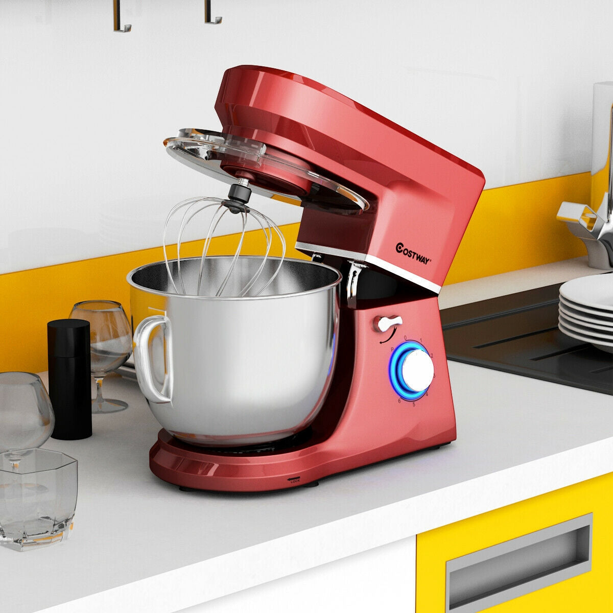 7.5QT Tilt-Head Stand Mixer with 660W Motor & 3 Attachments