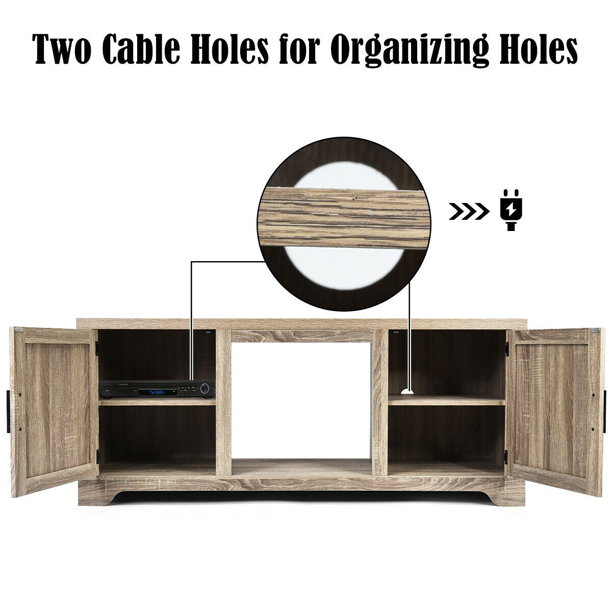 65 Inch Media Console TV Stand with Adjustable Shelving and Spacious Storage