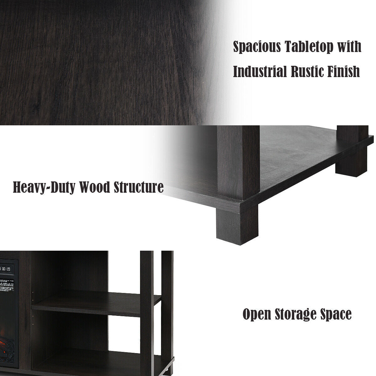 Versatile 2-Tier TV Storage Console with Customizable Shelving and Spacious Design