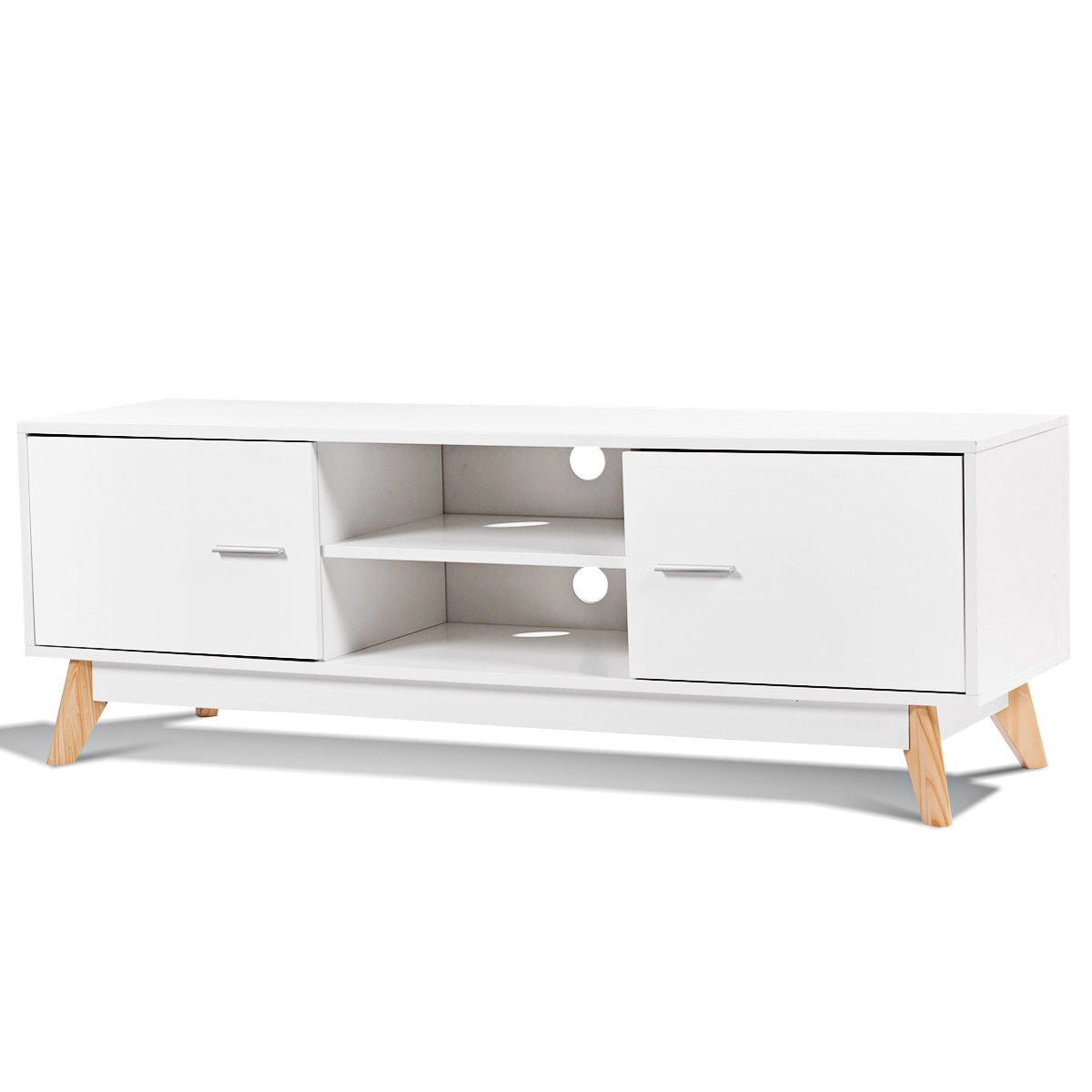 Stylish Wood Entertainment Center with Ample Storage for 60 Inch TVs